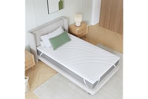 Novilla Materac nawierzchniowy 90 x 200 cm, wysokość 5 cm, nakładka żelowa z pianki memory, nakładka na łóżko kontynentalne, do przyczepy kempingowej, sofy do spania, poszewka nadaje się do prania,