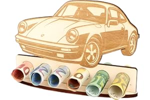 WORTGEFECHTE XL Geldgeschenk aus Holz Auto Sportwagen|Geschenkidee|Gutscheinverpackung|witziges Geschenk|Geldgeschenk Führerschein für Frauen und Männer