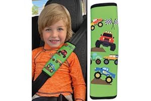 HECKBO 1x Kids Car Seat Belt Pads Seat Belt Protectors - Monster Truck - Seat Belt Pads for Kids and Babies- Ideal for Any Seat Belt Car Booster Seat Kids Bicycle