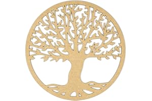 CONTRAXT Quadro albero della vita in legno. Sculture Mandala quadri moderni soggiorno albero della vita Intaglio pannelli decorativi per pareti parete legno Murale Rilievo (Albero della Vita, MDF)