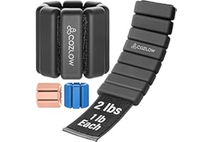 Cozlow - Ankle & Wrist Weights for Men & Women - Adjustable Silicone Workout Bands for Fitness & Strength Training - Wearable Leg & Cuff Weight Straps for Yoga & Dance