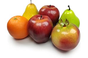 LORIGUN Confezione di frutta artificiale,frutta finta,set di frutta finta,set di frutta finta per decorazioni natalizie in casa,modello di frutta per servizio fotografico,mele finte,frutta mista 6 pezzi / set