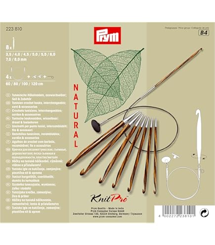 Clover Aguja De Crochet Tunecina Intercambiable De Bambú 6,5