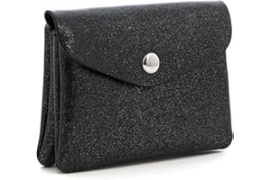 flora & co Porte-Monnaie et Cartes en Similicuir Irisé Brillant - Portefeuille Pochette Format Mi-Longue à Magnétique - Pratique Léger