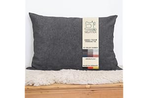 Selfitex Modisches Couchkissen XXL 60x80 cm, Sofakissen mit Füllung und Bezug, kuschelweiches Lesekissen, dekoratives Fernsehkissen, Deko- und Kopfkissen, Rückenkissen (Anthrazit)