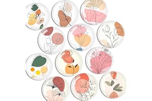 DARUITE 12 Pièces Aimant Frigo, Magnets Motif Fleurs, Aimants Tableau Magnétique Ronds Décoratifs, pour la Décoration de la Maison, des Bureaux, des Réfrigérateurs et des Casiers