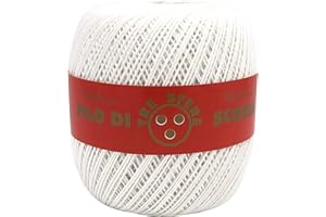 FILATI ITALIANI Cotone Filo di Scozia 100g Titolo 5-8 - 12-16 (Bianco - 000, 5)
