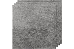 CYEER 40Pcs Vinyl Floor Tiles Self Adhesive, 30x 30cm Peel and Stick Grey Self Adhesive Floor Tiles Marble Effect, Waterproof Vinyl Flooring Stick On for Bathroom Kitchen Living Room