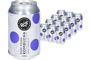 ‎ROY KOMBUCHA BREWERY BERLIN ROY Pure Prana Kombucha Organic, 12 Cans of 330 ml Organic Kombucha, Handmade in our Berlin Brewery, Vegan, Gluten Free, Lactose Free, Pack of 12