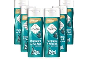 Imperial Leather Bergamot & Sea Salt Body Wash Shower Gel, Signature Oil Blend, Creamy Indulgent Lather, Luxury Fragrance, Bulk Buy, Pack of 6x250ml