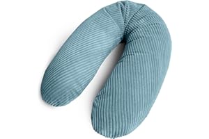 Amilian Nursing Pillow XXL 170 cm, Side Sleeper Pillow for Pregnancy & Breastfeeding, Positioning Pillow with Filling & Removable Cover, Ocean Mystery