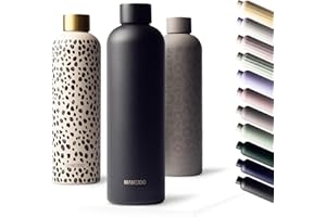MAMEIDO Botella termica 750 ml, Botella agua acero inoxidable antigoteo, Botella agua termica sin BPA, Botella termo para bebidas frías y calientes (Rich Black)
