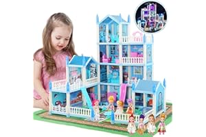 ANBY FAMILIES Casa dei Sogni con Bambola e Luci,Regalo Bambina 3-7 Anni Giocattoli,Casa delle Bambole Giocattoli per Ragazze