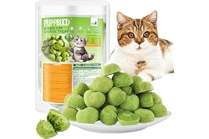 PUPPBUDD Bastoncini di Erba for Gatti, 100g Snack per Gatti Erba da Gatto, Giocattolo Dentale per Gatto, Liofilizzato con Erba Gatta