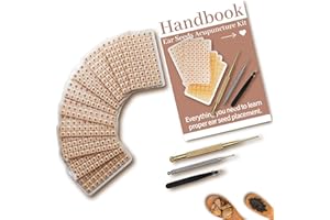 TOPHLD Multi-Condition Ear Seeds Acupuncture Kit, with Acupuncture Ear Press Seeds 1200Pcs, Acupuncture Pen, Acupressure Ear Chart, Tweezers