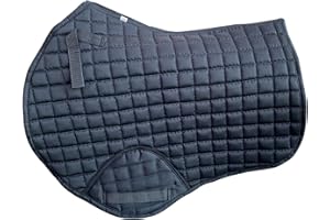 Royalian Equestrian Horse Full Jumper Saddle Pad – Horse Riding Non-Slip Bareback All Purposes Small Block Design Cotton Saddle Pad (Black)