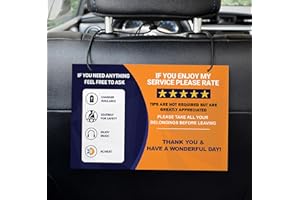 Sahel Rideshare Tip Rating Appreciated Sign compatible with Lyft uber for Driver (2-Packs) sign Rideshare 5 stars tips taxi sign driver Rating Appreciated Ride-share Driver Signs- Large 9x6