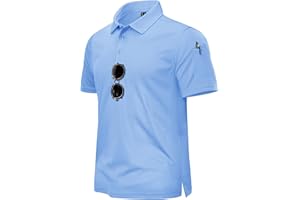 TACVASEN Men's Breathable Golf Polo Shirt Quick Dry Short Sleeve Casual Work Polo T-Shirt