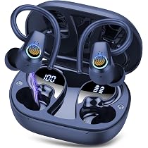 Wireless Earbuds Bluetooth 5.4 - 50H Playback ENC Noise Canceling Sport Headphones Light Gray