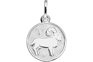 My Gold Pendentif Zodiaque (Sans Chaîne) Argent Sterling 925 Petit Ø 12mm Mini Signes Ronds du Zodiaque Zodiaque rond MOD-07067