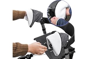 SHD HANDELS GMBH Scaldamani per passeggino singolo, deambulatore, impermeabile con calda pelliccia di orsacchiotto (2 pezzi)