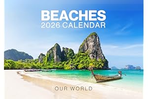 Beach Calendar 2026, Beautiful Beaches Wall Calendar 2026. Large 12 Month, Month to View with Notes & Checklist Pages, UK Made by Our World