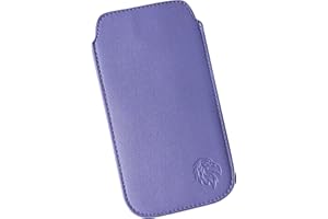 Davii Schutztasche für Apple iPhone X/XS mit Hülle bis 2mm, Einsteck Etui Hülle Lasche ziehen mit Band weich Adler Standard Z Hell-Lila