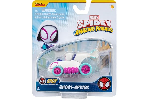 Hélicoptère Fantôme (Ghost-Spider) Figurines en métal Incroyables Spidey et Ses Amis extraordinaires de Marvel - Véhicule Miniature de 7.5 cm - Jouets de Super-héros pour Les Enfants de 3 Ans et Plus