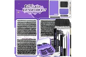DNSGOOR Kit de Extensión de Pestañas DIY 720 Lash +3 Parejas Pestañas Postizas,Pestañas Pegado y Sellado de Pestañas,Eliminación de Pestañas,Cepillo de Pinzas Mini Aplicador