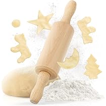 Nudelholz Set 6-teilig Holz - Teigausroller Mit Buchenholz Griffen, Teigschaber Und Teigmatte