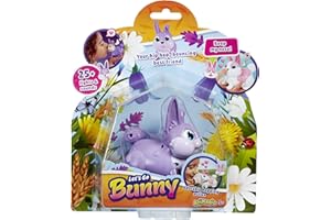 Animagic Let's Go Bunny Lila, Spielzeug für Kinder ab 5 Jahren, Interaktives Plüschkaninchen