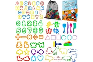 LEXINCHENG 77 Pièces Outils de Pate à Modeler, Clay Dough Modeler Accessoire Sets, Animaux, Nombre, Alphabet, Anniversaire Noël Partis Récompenses Éducation pour Enfants