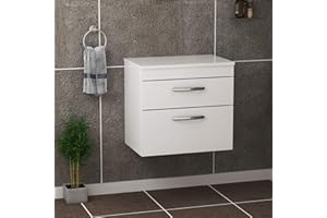 ROYAL BATHROOMS.CO.UK Royal Bathrooms 800mm Gloss White 2-Drawer Wall Hung Countertop Vanity Unit & Cabinet