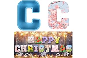 YANMUCY Stampi in silicone 3D alfabeto grande a forma di lettera epossidica per resina tampi fai da te in resina per lettere di cioccolato per compleanno matrimonio festa di Natale decorazioni artigianali