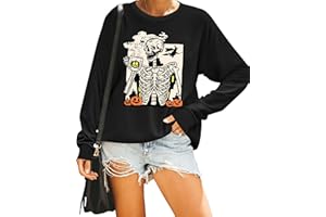 hohololo Pull d'Halloween pour femme - Squelette d'Halloween - Costume d'Halloween