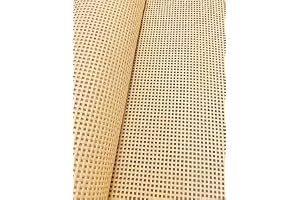 MetroCane 24 Inch Width, PVC(Plastic) Roll, Square Mesh Woven Rattan Sheet for Chair Repair, Furniture Restoration