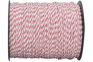 fansheng 500M 1640Ft Fil électrique de Haute Conductivité pour Système de Clôture électronique du Bétail, Fil de Clôture électrique Portable pour Chevaux, Vaches, Moutons Et Chiens