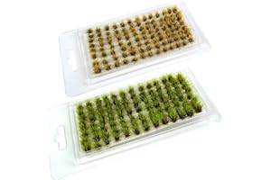 Woohome 208 PCS Statiques Herbe Toufts, Touffe d'herbe Statique Herbe Artificielle Modèle pour Paysage, Train, Chemin de Fer, Sable, Disposition Militaire