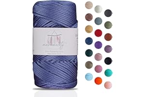 Makromecity Makramee Garn 2mm x 115m Premium Polyester Macrame Cord Polypropylene Yarn für Handwerk Wohndekorationen Platzteller Umhängetasche Handtasche Runner Schnullerkette 20 Farbe