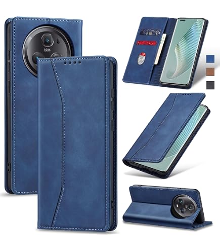 HAOYE Cover In Pelle PU Per Huawei Honor Magic 7 Lite - Custodia A Portafoglio Con Slot Carte, Supporto E Chiusura Magnetica - Blu
