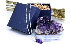Nvzi Amethyst Crystal, Amethyst Crystal Necklaces, Amethyst Geode Crystals, Cristal Stone, Raw Crystal Cluster, Protection Crystals, Healing Crystals, Purple Crystal, Amethyst Gifts (About 100G)