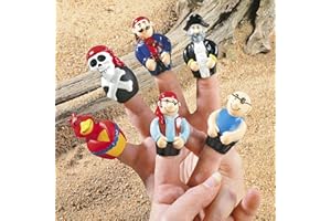 CAMA24COM Piraten Fingerpuppen für Piratenparty aus Vinyl 12 Stück Mitgebsel und Gastgeschenk Palandi®