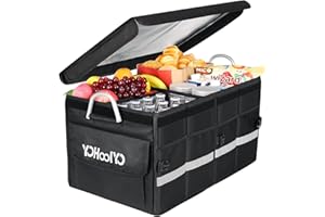 YOHOOLYO Kofferraum Organizer Kofferraumtasche Autobox Auto Box Faltbox Tasche Rutschfest Faltbar mit Griffe Reflexstreifen