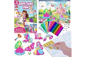 CutteeyFyry Foil Fun Art Kit for Kids,Unicorn&Princess Foil Art for Kid,Arts Crafts Kits for Girls Ages 3-10,Kids Activity Kits Travel Toys Christmas Birthday Easter Gifts