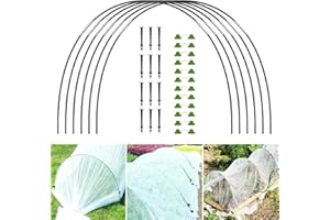 QKFON 54 Stück Tunnelbögen, Gartentunnel Unterstützung Hoher Garten-Stützrahmen, Gewächshaus-Reifen, Pflanzentunnel für Gartenstoff, Gartenpfähle, Ohne Folie