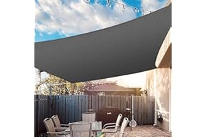 UIRWAY Toldo Vela de Sombra Rectangular 2 x 3 m,185 g/m² HDPE,Transpirable,95% Protección Rayos UV para Patio, Jardín, Pérgola, Patio Trasero