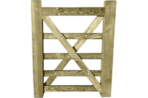 Ruby Timber Diamond Braced 5 Bar Field Farm Gate - Choose Size - Larch (3FT)