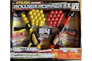 Hog Wild Atomic Power Popper 2 Gun Pack With 84 Soft Foam Balls Indoor or Outdoor Game