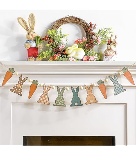 Lente slinger decor, paashaas wortel slinger, paasbanner decoratie