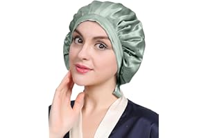 LilySilk 100% Pure Mulberry Silk Sleep Cap for Hair Care Women 19 Momme, Natural Silk Bonnet for Sleeping, Soft Silk Hair Wrap Elastic Stay on Head